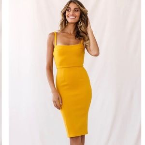 Georgia Square Neckline Midi Dress